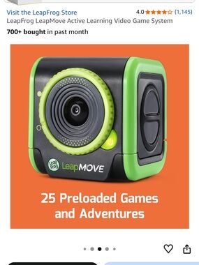 LeapFrog LeapMove Active Learning Video Game System - Black & Green